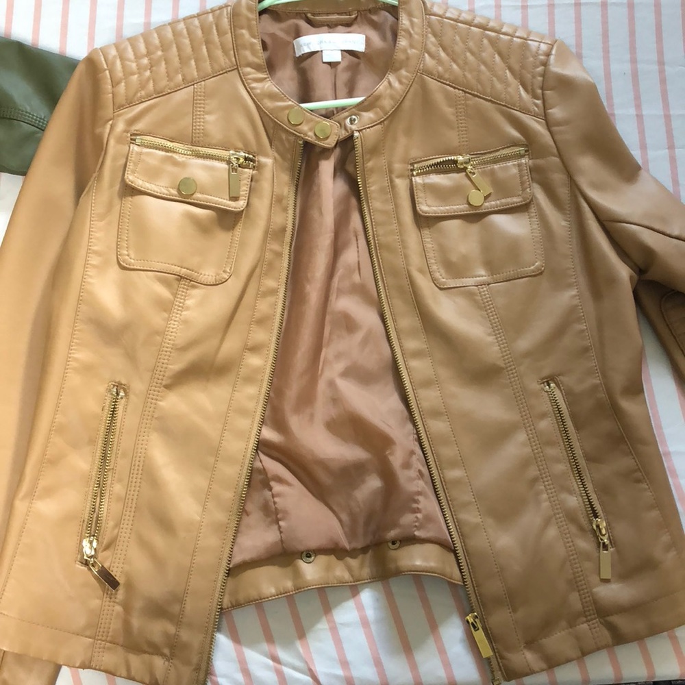 Tan leather jacket